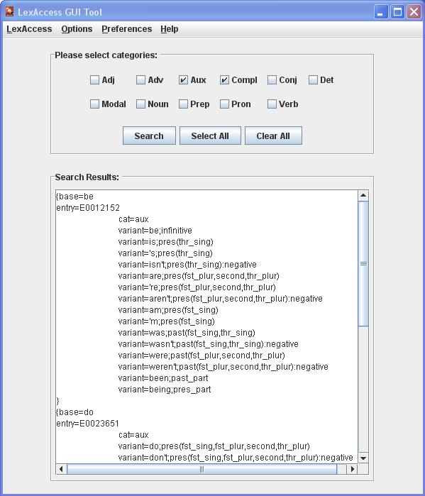 LexAccess - Search by category
